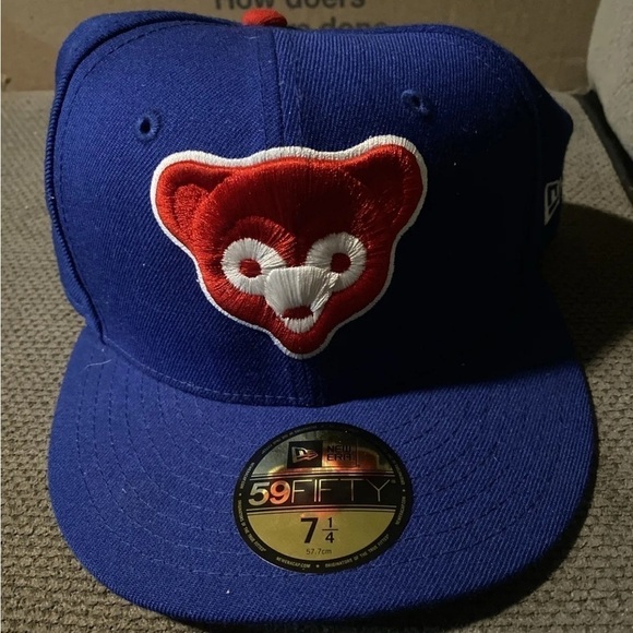 New Era Chicago Cubs Bear Blue All Star Game Fitted Hat Size 7 1/4